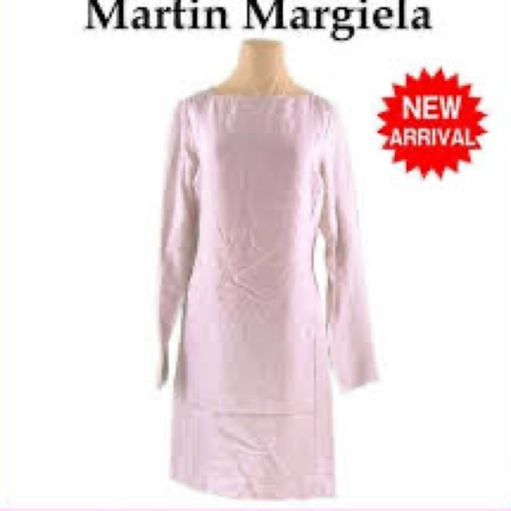 MAISON MARTIN MARGIELA NWT BOATNECK LONG SLEEVE DRAPED BACK DRESS W/ POCKETS - Picture 13 of 15